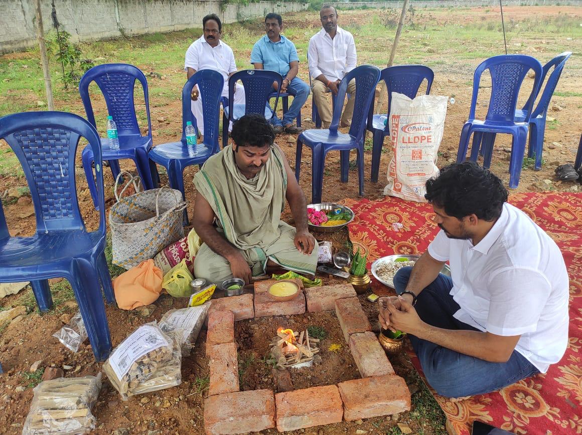 Vishal Estates Bhumi Puja ceremony in November 2022 with Sai Infra Developers MD, ED and Directors