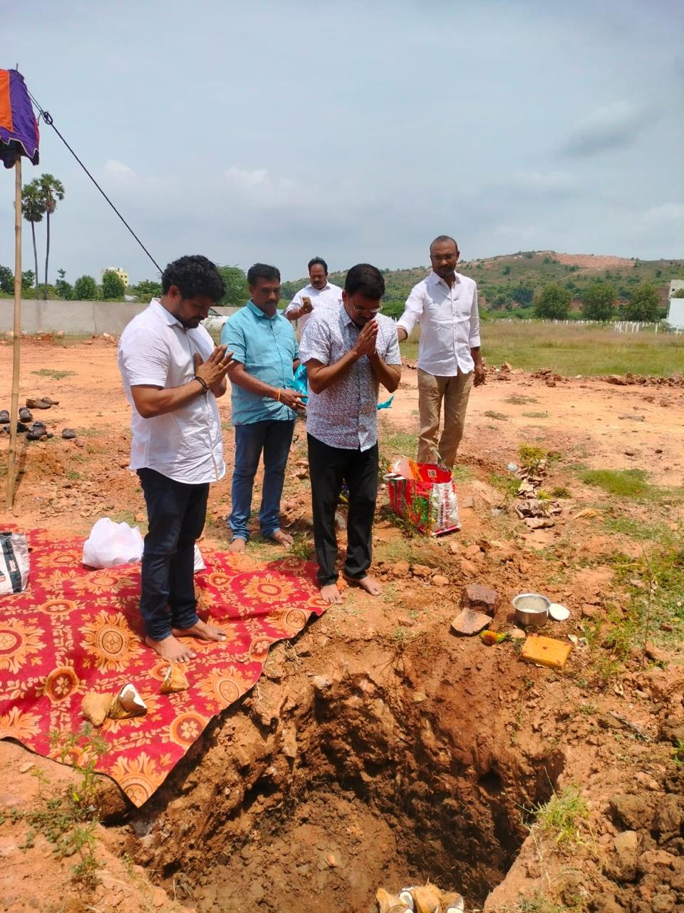 Vishal Estates Bhumi Puja ceremony in November 2022 with Sai Infra Developers MD, ED and Directors